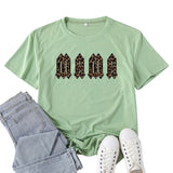 Boy Mama T Shirt Leopard Mama Letter Print T-shirt