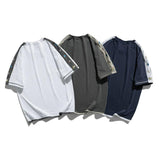 Men T Shirt Summer Casual Tops Men's Clothes Summer Wear Vintage Men's Short Sleeve Casual Loose Multicolor Printing Fake Two-Piece T-shirts