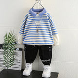 Toddler Boys Sweater Boys Spring Clothes Suit Striped Polo