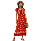 Beth Dutton Bohemian Dress Summer Spring Midi Dresses Vacation Beach Dress for Women