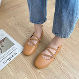 Nude Block Heel Sandals Ballet Shoes