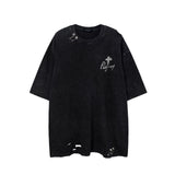 Man Tees Cross Distressed Short-Sleeved T-shirt