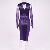 Bella Hadid Dress Stitching Mesh Camisole Dress