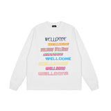We11done Hoodie Graffiti Letters Gradient round Neck Pullover Men's Women's Pullover