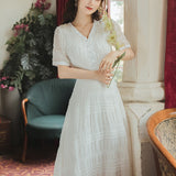 Women's cottagecore Dress Summer White Dress Women's Holiday Beach Dress