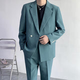 Double Brewed Seersucker Suit Autumn Suit Loose Casual