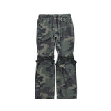 Knee Strap Camouflage Cargo Pants Men's Hip Hop Bell-Bottom Pants Trendy Casual Pants plus Size Retro Sports Men Pants