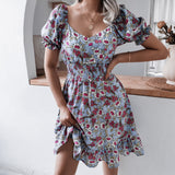 Nina Parker Dresses Elegant Sleeve Skirt Ruffled Short Sleeves Dress