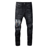 Amiri Trousers New US Amiri Leisure Washed-out Splash-Ink Painted Slim Jeans