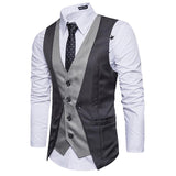 Tuxedo Vests Men Suit Vest Suit Vest Buckle Men's Stitching Gentleman Men's Clothing