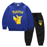 Children Pokemon Pikachu Hoodie & Pant Set Two-Piece Baby Cotton Sweater Set