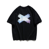 Men's T-shirt Short-Sleeved T-shirt Men's Summer Hip Hop Cool Graffiti Printing Loose Trendy Half-Length Sleeves T