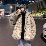 Men Dalmatian Coat Men's Fur Fall Winter Men Spot Long Fur Coat