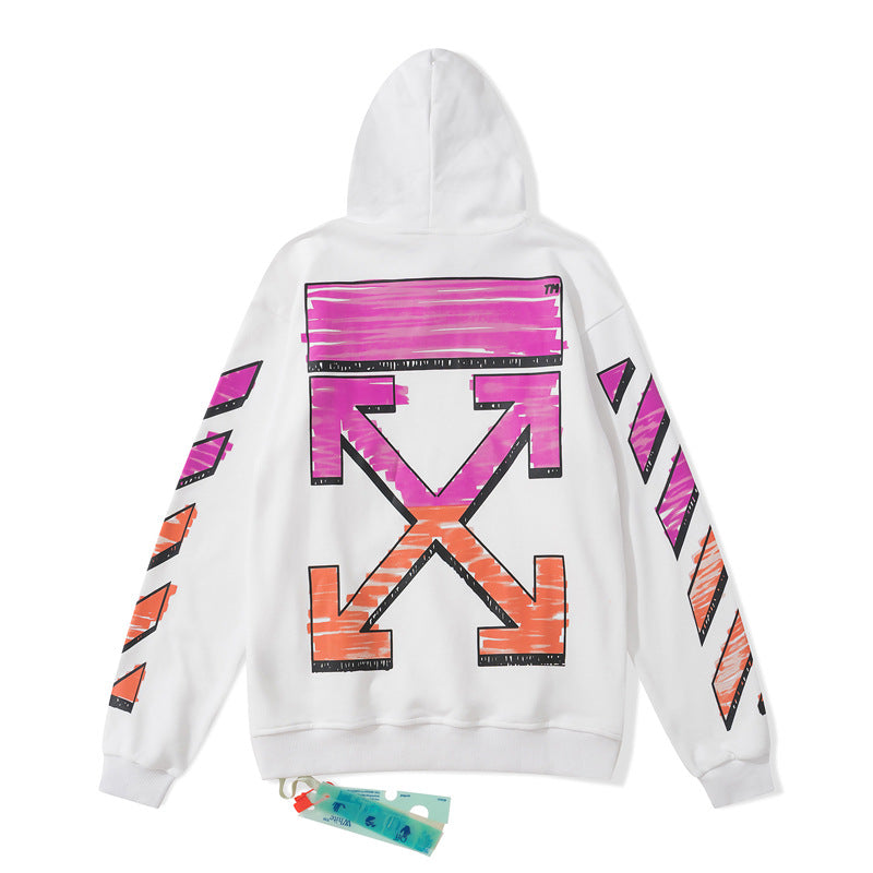 Off White Zipper Hoodie Autumn and Winter Zipper Hoodie Coat