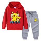 Children Pokemon Pikachu Hoodie & Pant Set Sweater Set Two-Piece Cotton Trendy