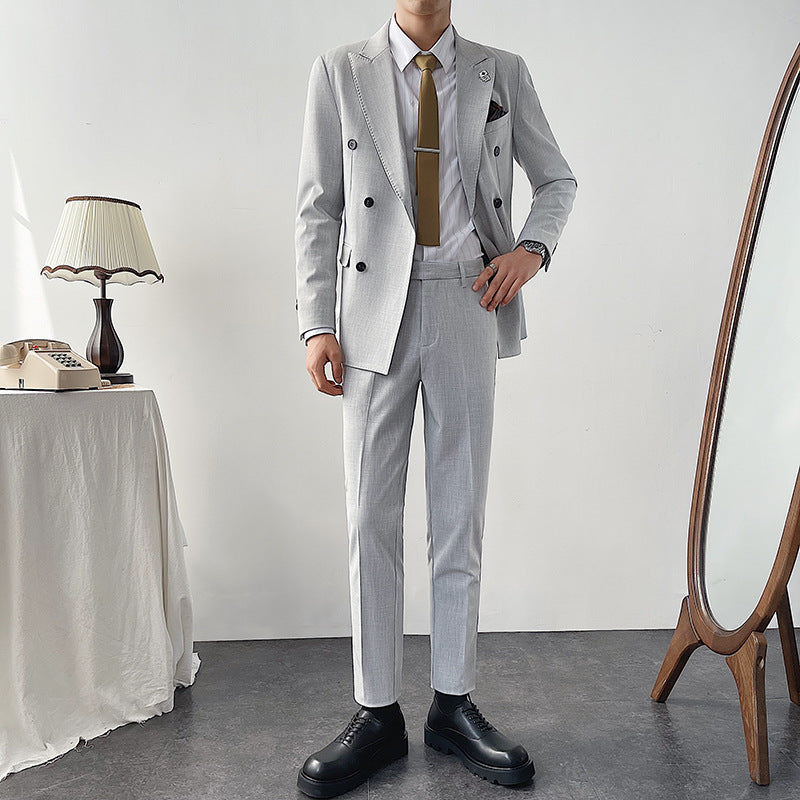 Double Brewed Seersucker Suit Casual Suit Men's Dress