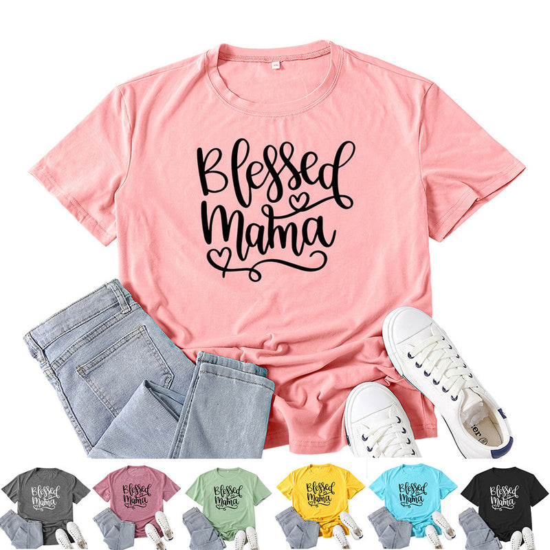 Boy Mama T Shirt Blessed Mama Printed T-shirt
