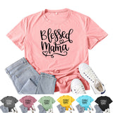 Boy Mama T Shirt Blessed Mama Printed T-shirt