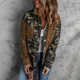 Nina Parker Camo Jacket Leopard Camouflage Stitching Fashion Jacket