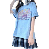 Gothic Lolita Harajuku Style Clothing Printed Short-Sleeved Top T-shirt Women