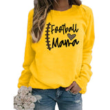 Boy Mama T Shirt Football Mama Printed round Neck