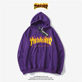 Thrasher Hoodie Sweater Hooded Velvet Padded Loose Long Sleeve