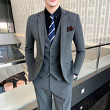 Seersucker Suit Slim-Fit Plaid Suit Three-Piece Suit