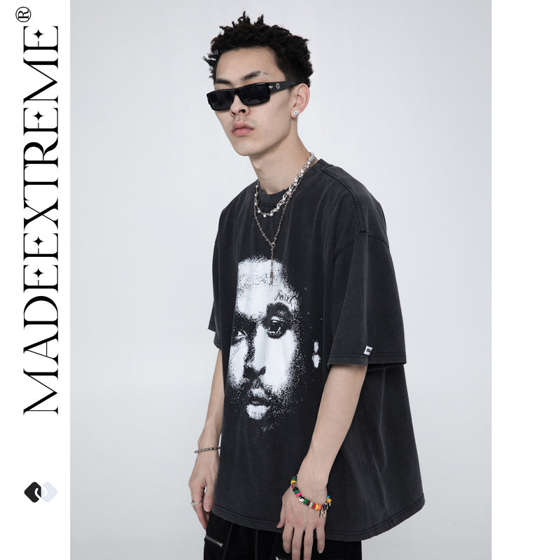 Blackair T Shirt Madeextreme Summer Portrait Printing Short Sleeve Short Sleeve Black T-shirt