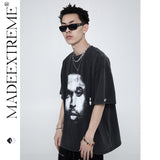 Blackair T Shirt Madeextreme Summer Portrait Printing Short Sleeve Short Sleeve Black T-shirt
