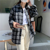 Beth Dutton Outfits Black and White Plaid Shirt for Women Baggy Coat
