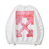 Off White Sweatshirts Long Sleeve round Neck Neck Neck Sweater for Men and Women