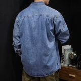 Denim Shirts Spring and Autumn Coat Men's Casual Loose Shirt