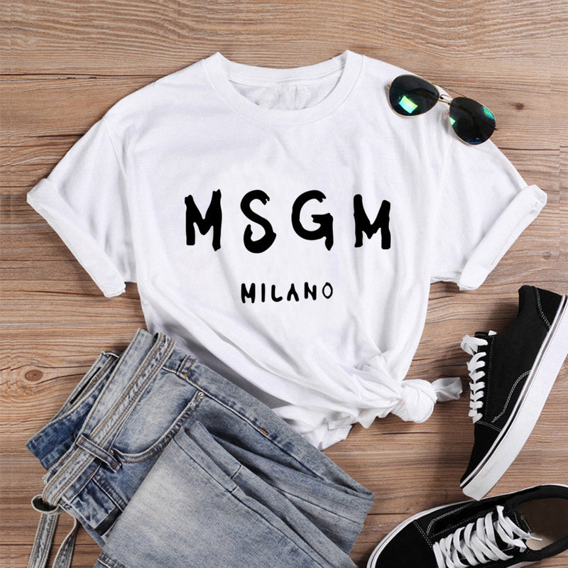 Msgn T Shirt MSGM Milano Letter Printing