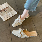 Nude Pumps Block Heel Vintage High Heels