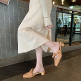 Nude Block Heel Sandals Pearl Vintage High Heels