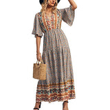 Beth Dutton Bohemian Dress Summer Spring Midi Dresses Beach Vacation Large Swing Dress