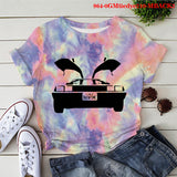 Back to the Future Costume Milk Silk Short Sleeve T-shirt Women's Short