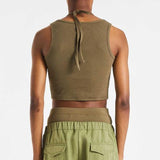Rave Outfits Mens Vest Double-Shoulder Strap Tassel Knitted