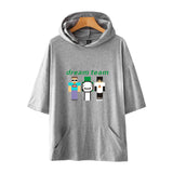 Dreamwastaken Novelty Hoodies Dream Merch Shirt Loose Print Fashion Loose Hooded T-shirt Short Sleeve Top