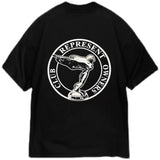 Present Angel T Shirt Letter Angel Badge Vintage Loose T-shirt