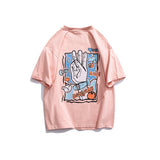Cartoon Graffiti Short Sleeve T-shirt Men's Summer Loose Printed Top Cotton Half Sleeve T-shirt Tee