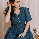 Women's cottagecore Dress Vintage Dress Women's Summer Midi Dress