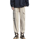 Men Cargo Pants Retro Loose-Fitting Wide-Leg Trousers