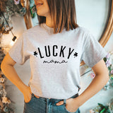 Boy Mama T Shirts Clover Lucky Mama Printed Short Sleeve T-shirt
