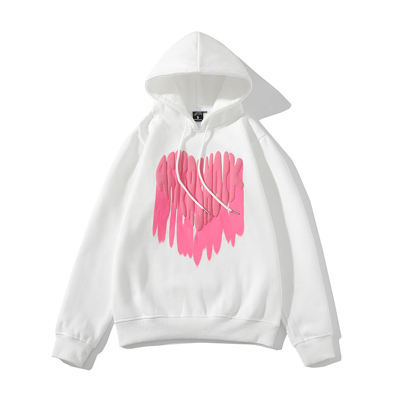 Drippy Hoodies Foam Heart Fall Winter Hooded Brushed Hoody Men
