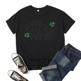 Boy Mama T Shirts Clover Lucky Mama Printed Short Sleeve T-shirt