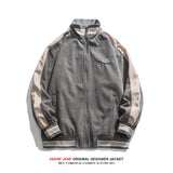 Men Baseball Jacket Spring Colorblock Baseball Uniform Loose All-Matching Jacket