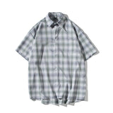 Men's Shirts Summer Short-Sleeved Shirt Plaid Shirt Large Size Men's Clothing