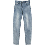 Men Trousers Stretch Slim Blue Jeans