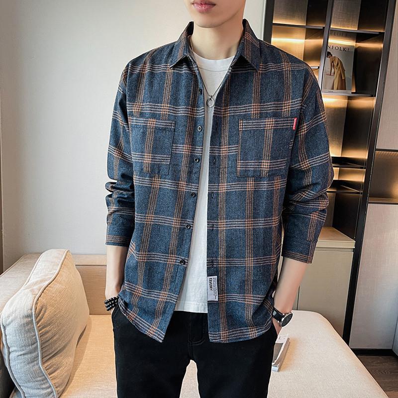 Denim Shirts 2022 Autumn Shirt Men's Long-Sleeved Jacket